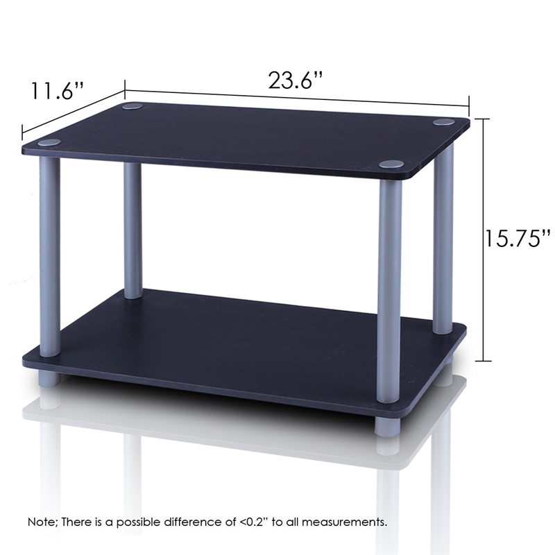 Furinno 11250-SET-BK Turn-N-Tube 2-Tier Shelves/End Tables Set in 2 Pcs Set
