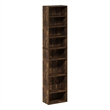 Furinno INDO 8-Tier AdJUSTable Shelves Multimedia Media Storage Tower Amber Pine