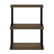 Furinno TURN-N-TUBE 3-Tier Toolless Kitchen Shelf in Columbia Walnut/Black