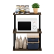 Furinno TURN-N-TUBE 3-Tier Toolless Kitchen Shelf in Columbia Walnut/Black