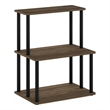 Furinno TURN-N-TUBE 3-Tier Toolless Kitchen Shelf in Columbia Walnut/Black