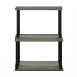 Furinno TURN-N-TUBE 3-Tier Toolless Kitchen Shelf in French Oak Grey/Black