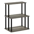 Furinno TURN-N-TUBE 3-Tier Toolless Kitchen Shelf in French Oak Grey/Black