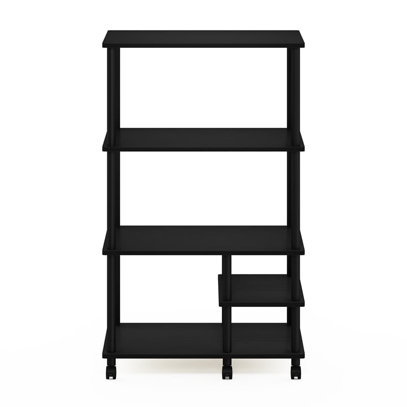 Furinno TURN-N-TUBE 4-Tier Toolless Kitchen Shelf Cart in Americano/Black