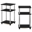 Furinno JUST 3-Tier Turn-N-Tube End Table in 2-Pack in Stainless Steel Tubes