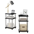 Furinno JUST 3-Tier Turn-N-Tube End Table in 2-Pack in Stainless Steel Tubes