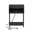 Furinno MORETTI USB and Type-C Charging Port Open Storage Side Table Americano
