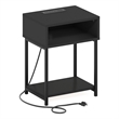 Furinno MORETTI USB and Type-C Charging Port Open Storage Side Table Americano