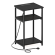 Furinno MORETTI 3-Tier USB and Type-C Charging Port Open Storage Side Americano