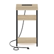 Furinno MORETTI 3-Tier USB and Type-C Charging Port Open Storage Bauhaus Oak