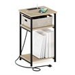 Furinno MORETTI 3-Tier USB and Type-C Charging Port Open Storage Bauhaus Oak