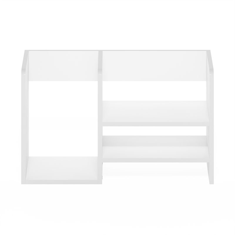 Furinno Hermite Wood Desktop Book and Home Office Supplies Storage White