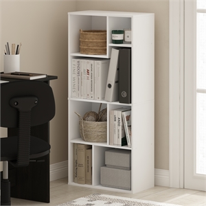 Furinno DALY 7-Cube Irregular Cubes Bookcase in Bookshelf in Storage White