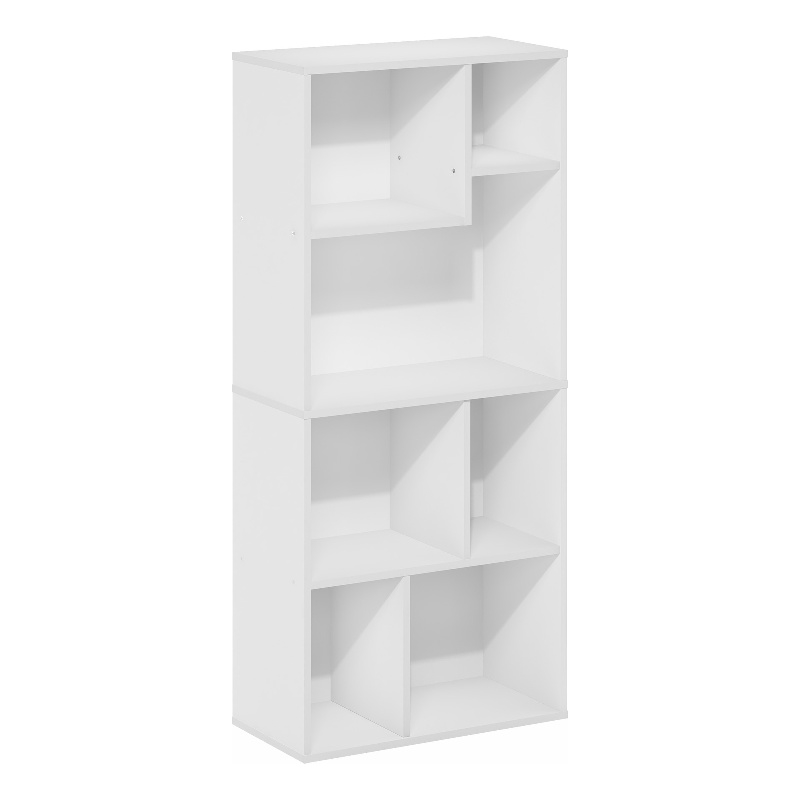 Furinno DALY 7-Cube Irregular Cubes Bookcase in Bookshelf in Storage White