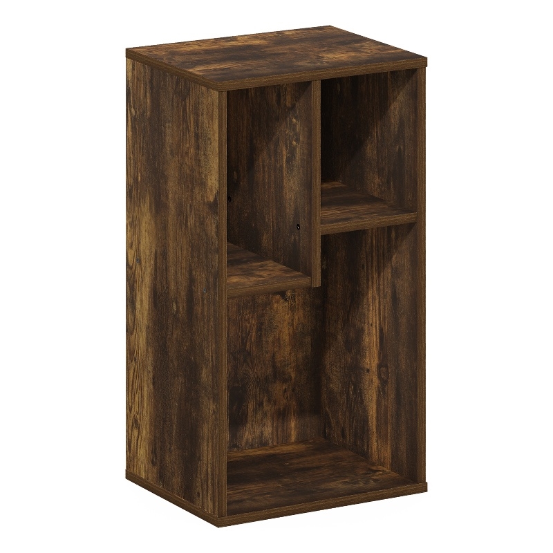 Furinno DALY 3-Cube Irregular Cubes Bookcase in Bookshelf in Storage Amber Pine