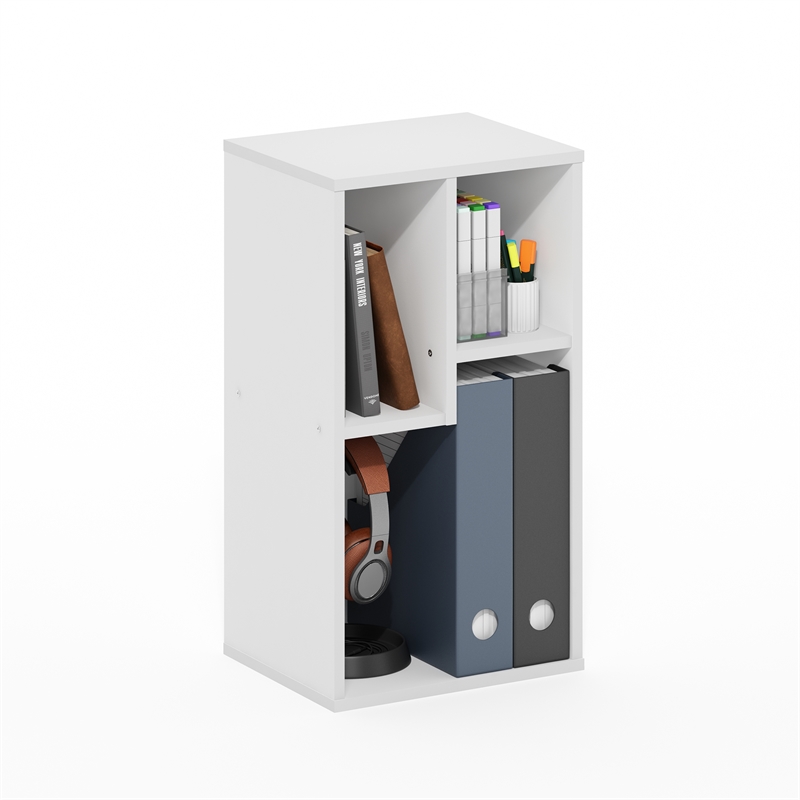 Furinno DALY 3-Cube Irregular Cubes Bookcase in Bookshelf in Storage White