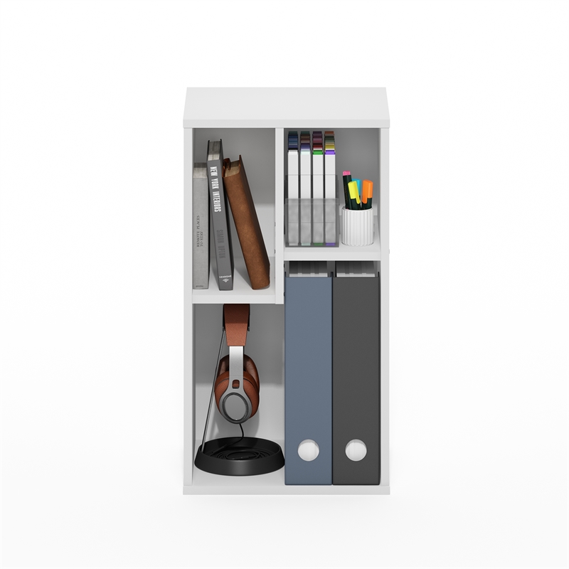 Furinno DALY 3-Cube Irregular Cubes Bookcase in Bookshelf in Storage White