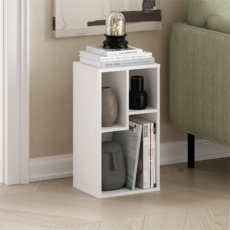 Furinno DALY 3-Cube Irregular Cubes Bookcase in Bookshelf in Storage White