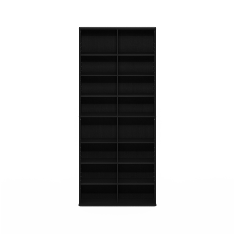 Furinno JAYA 16-Shelf Multimedia Media Storage Tower Rack with Americano