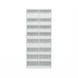Furinno JAYA 16-Shelf Multimedia Media Storage Tower Rack with AdJUSTable White