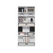 Furinno JAYA 16-Shelf Multimedia Media Storage Tower Rack with AdJUSTable White