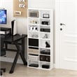 Furinno JAYA 16-Shelf Multimedia Media Storage Tower Rack with AdJUSTable White