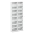 Furinno JAYA 16-Shelf Multimedia Media Storage Tower Rack with AdJUSTable White