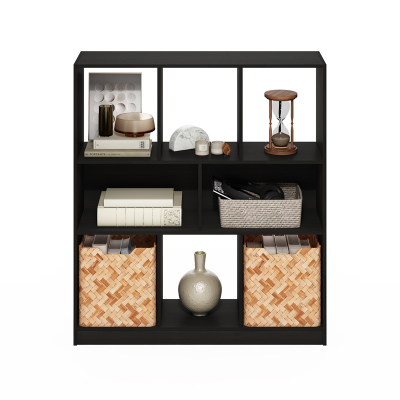 Furinno DALY 8-Cube Horizontal Bookcase in Bookshelf in Storage Espresso