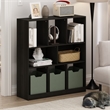 Furinno DALY 8-Cube Horizontal Bookcase in Bookshelf in Storage Espresso
