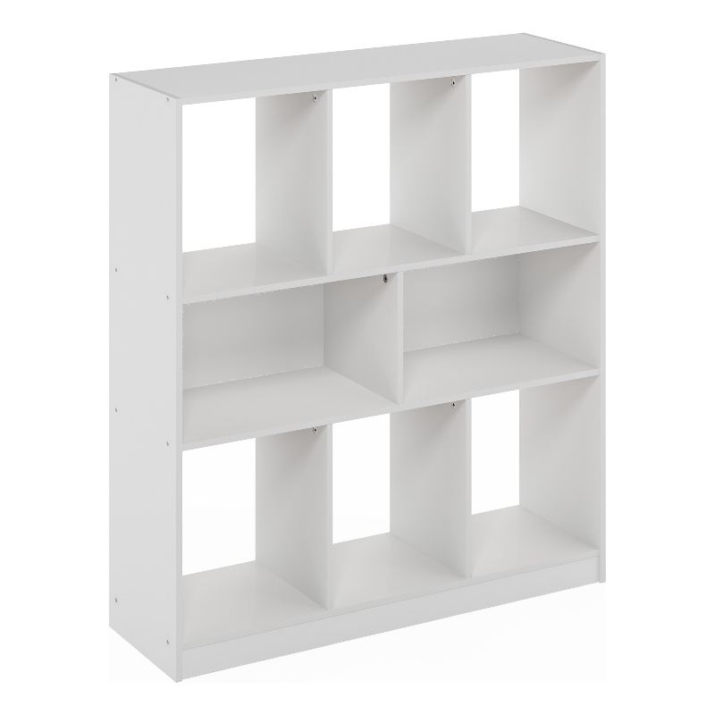 Furinno DALY 8-Cube Horizontal Bookcase in Bookshelf in Storage Organizer White