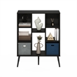 Furinno Claude Mid Century Style 8-Cube Bookcase in Bookshelf in Espresso