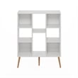 Furinno Claude Mid Century Style 8-Cube Bookcase in Bookshelf in Storage White
