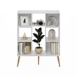 Furinno Claude Mid Century Style 8-Cube Bookcase in Bookshelf in Storage White