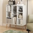 Furinno Claude Mid Century Style 8-Cube Bookcase in Bookshelf in Storage White