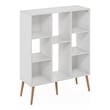 Furinno Claude Mid Century Style 8-Cube Bookcase in Bookshelf in Storage White
