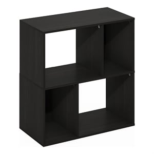 Furinno DALY 4-Cube Irregular Cubes Bookcase in Bookshelf in Storage Espresso