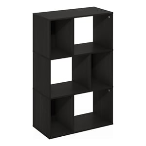 Furinno DALY 6-Cube Irregular Cubes Bookcase in Bookshelf in Storage Espresso