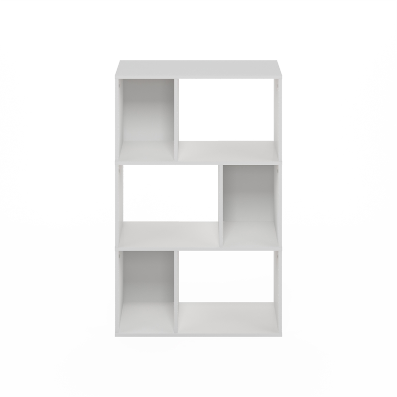 Furinno DALY 6-Cube Irregular Cubes Bookcase in Bookshelf in Storage White