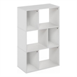 Furinno DALY 6-Cube Irregular Cubes Bookcase in Bookshelf in Storage White
