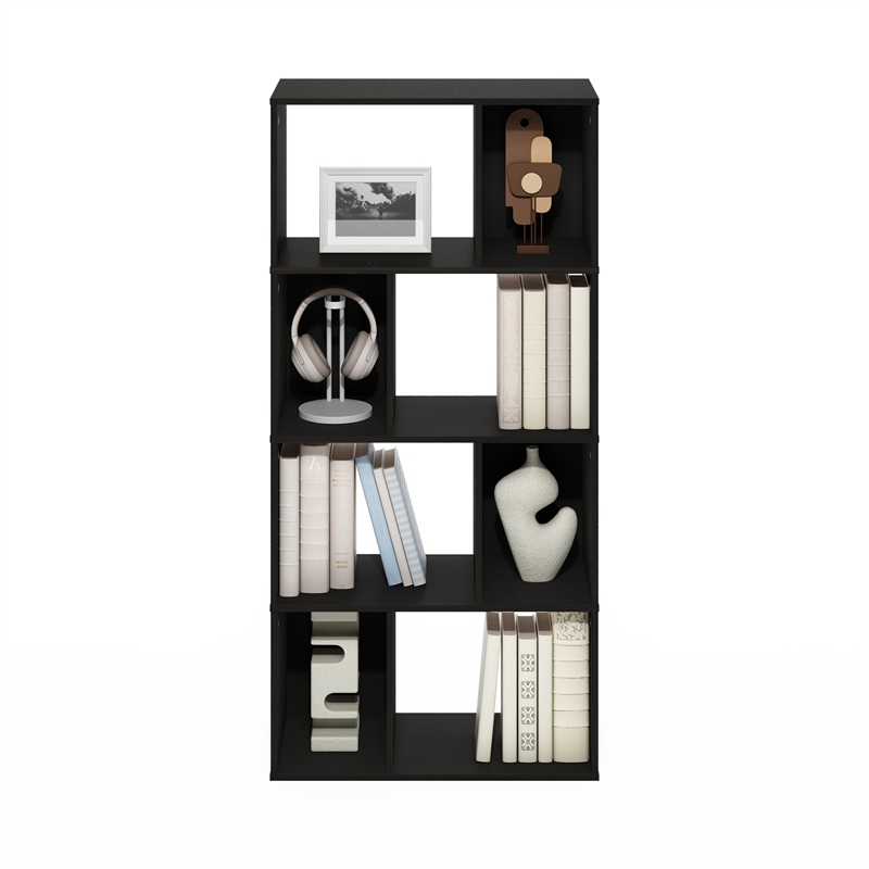 Furinno DALY 8-Cube Irregular Cubes Bookcase in Bookshelf in Storage Espresso