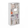 Furinno DALY 8-Cube Irregular Cubes Bookcase in Bookshelf in Storage White