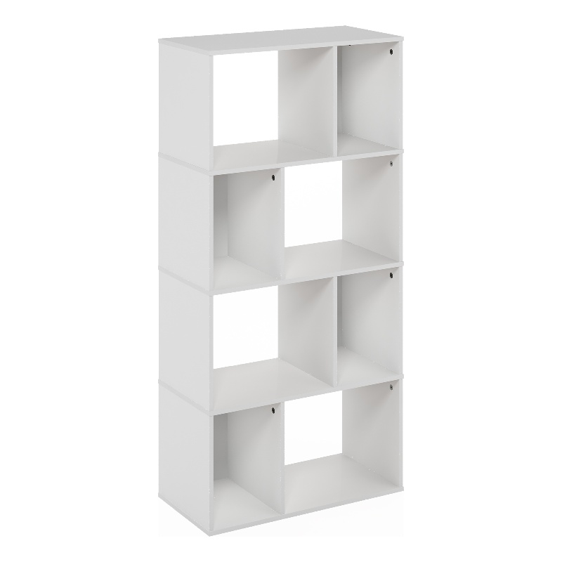 Furinno DALY 8-Cube Irregular Cubes Bookcase in Bookshelf in Storage White