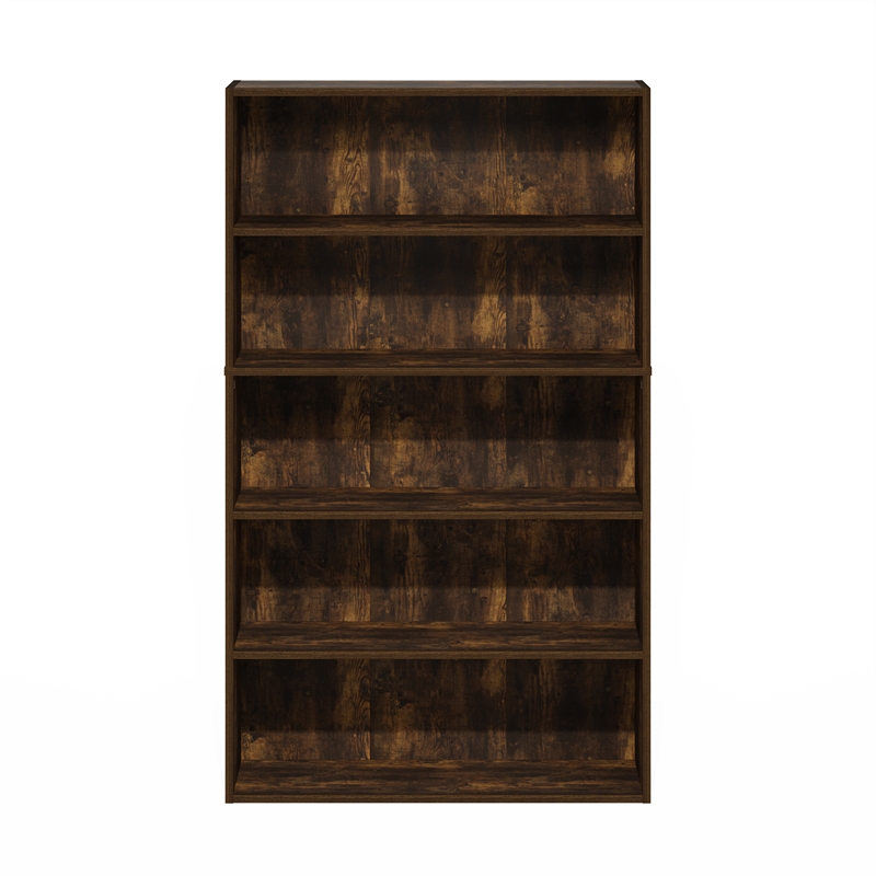 Furinno PASIR 5-Tier Bookcase in Bookshelf in 31.5 Inch Wide in Amber Pine