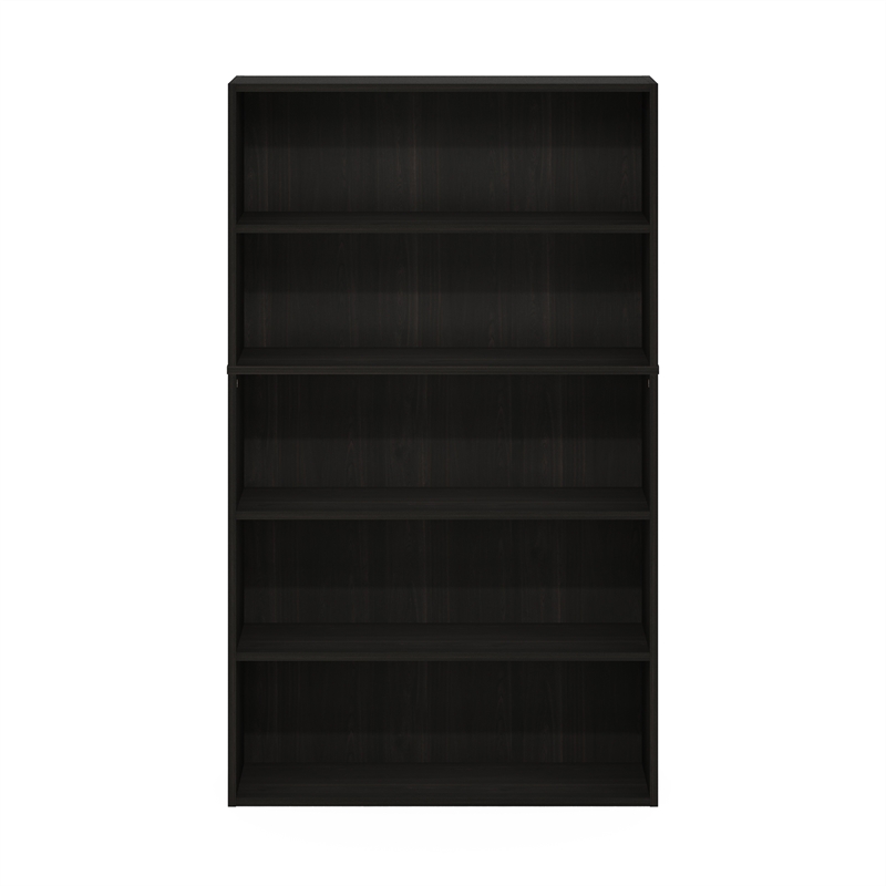 Furinno PASIR 5-Tier Bookcase in Bookshelf in 31.5 Inch Wide in Espresso