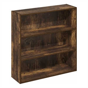 Furinno Pasir 3-Tier Bookcase in Bookshelf in 31.5 Inch Wide in Amber Pine