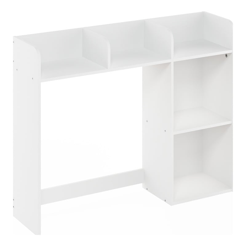Furinno CLASSIC Desktop Bookshelf Storage Hutch in Desk Organizer with 5 White