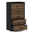 Furinno Tidur Modern Organization and Storage Handle Columbia Walnut/Black