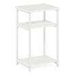 Furinno JUST 3-Tier Industrial Metal Frame End Table with Storage White/White