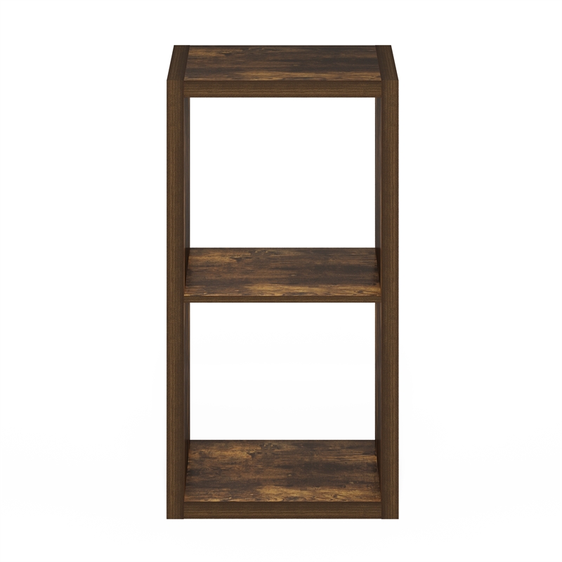 Furinno CUBICLE Open Back Decorative Cube Storage Organizer in 2-Cube Amber Pine