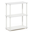 Furinno TURN-N-TUBE 3-Tier Compact Multipurpose Shelf Display Rack White/White